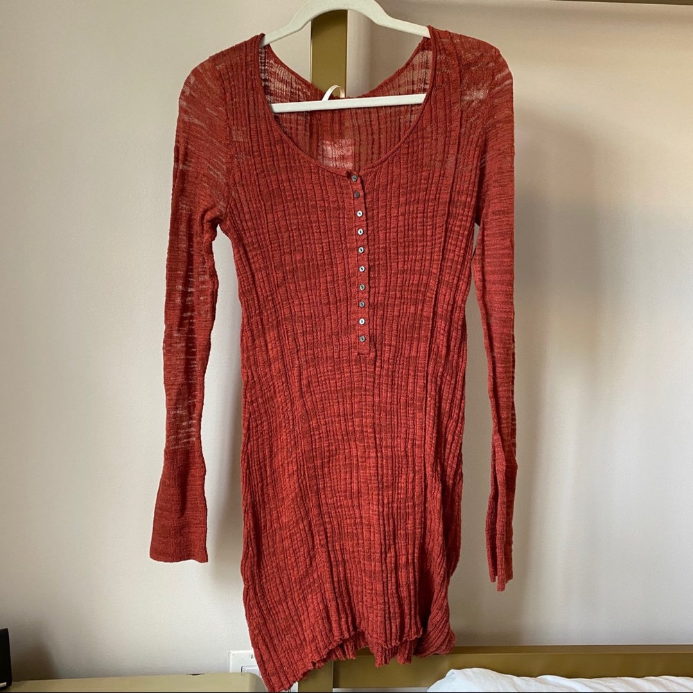 Free people sweater dress in burnt orange- Medium